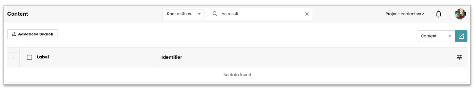 no data found